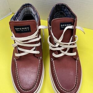 Sperry Men's Rust Leather Lace-Up Boat Boots